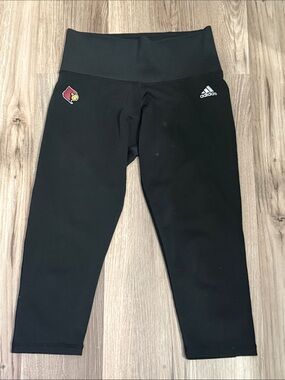 adidas Louisville Cardinals Black Athletic Capri Leggings sz S